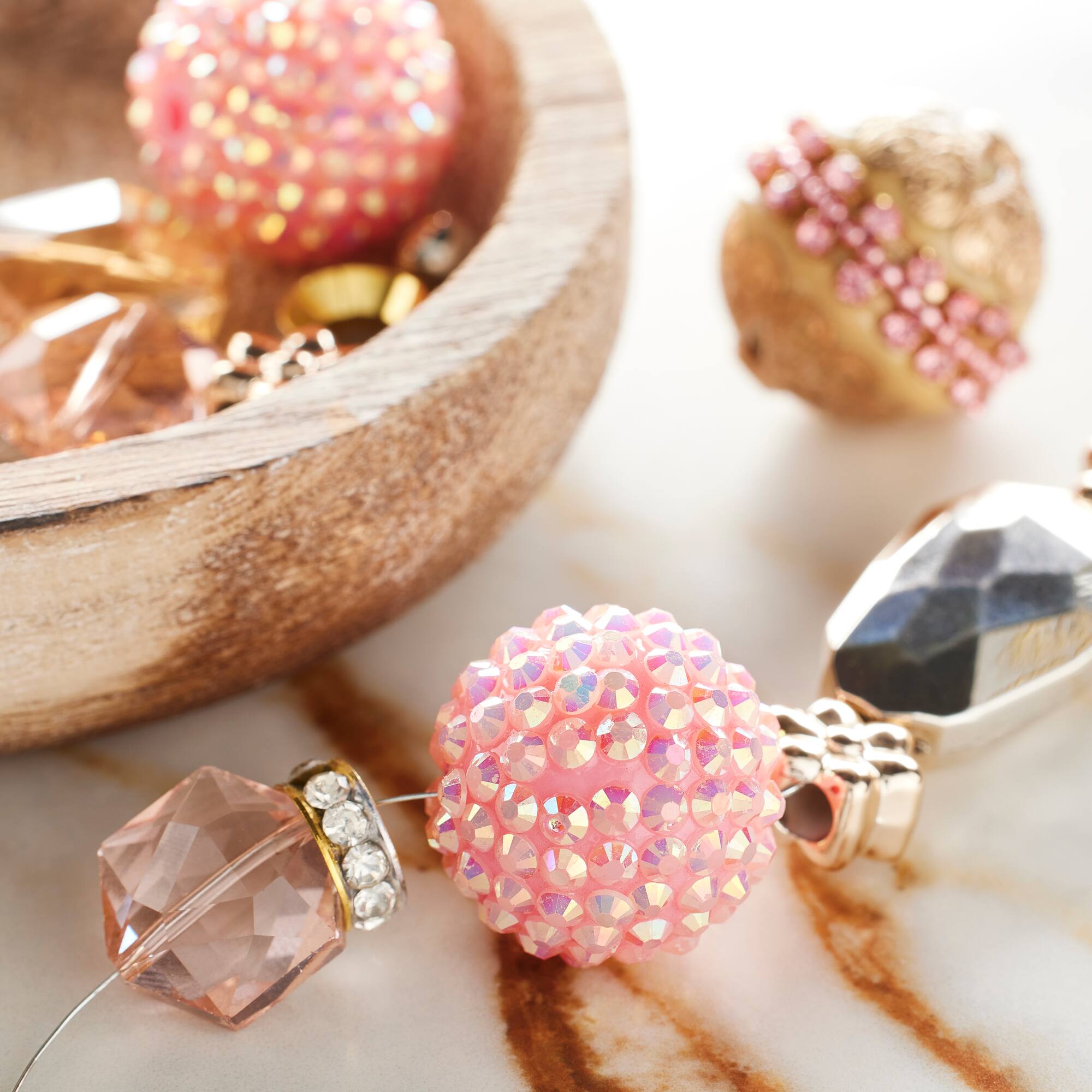 Rose Gold Mix Round Strung Beads by Bead Landing™